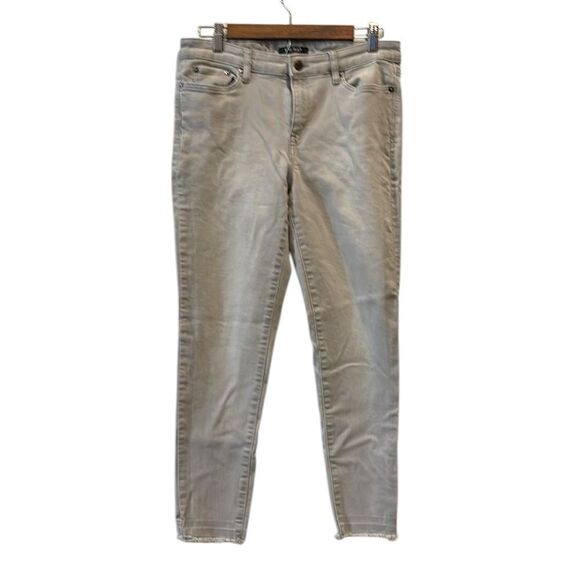 Lauren Ralph Lauren Premier Skinny Cropped Gray Stretch Jeans Size 10 10” Rise - Picture 1 of 12